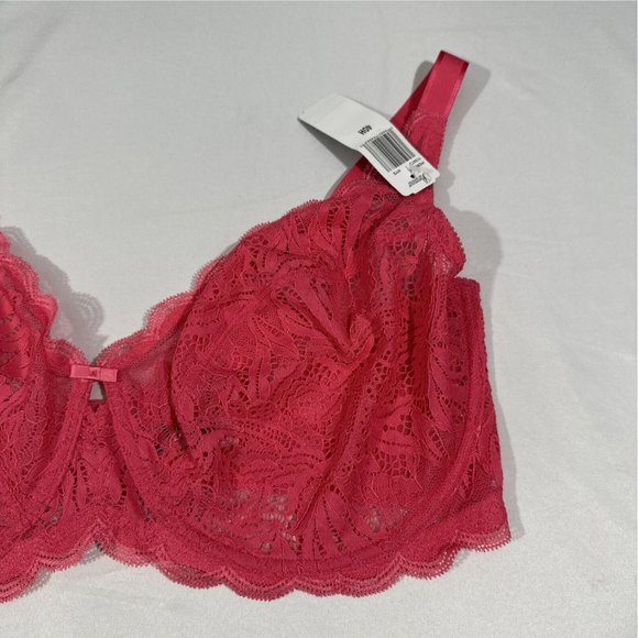 NWT Paramour‎ [ 40H ] Peridot Unlined Lace Bra in Honeysuckle Pink - Picture 6 of 16